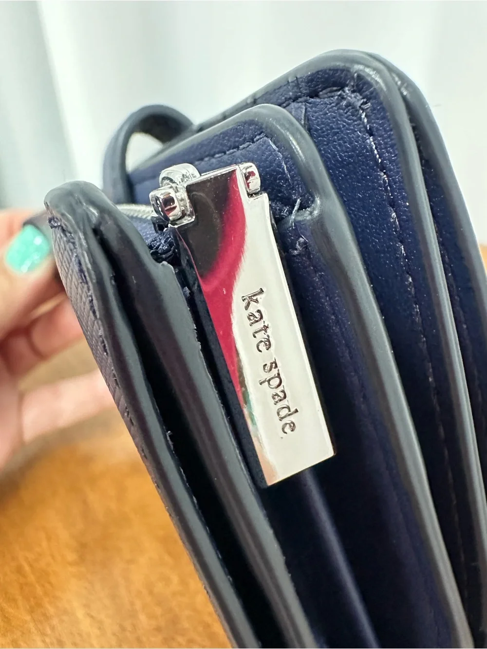 kate spade Madison bifold navy compact wallet